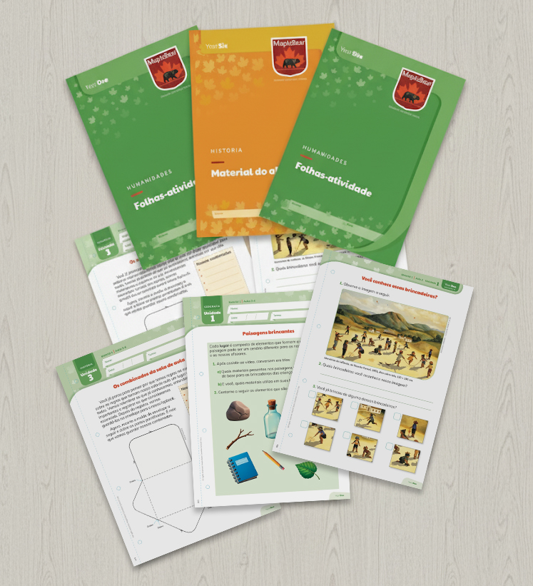 Material didático da Maple Bear